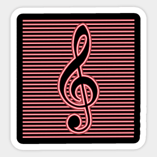 G clef Musical Symbol Neon Sticker